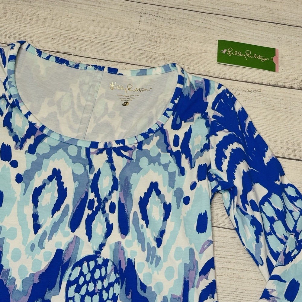 Lilly Pulitzer Women's Beacon Dress‎ Tropical Call Me Serene Blue XXS NWT Beach - Picture 3 of 5